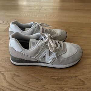 New Balance 574 Gray and White Sneakers